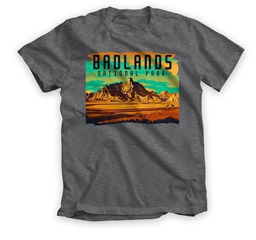 Badlands on Heather Gray Shirt GS-GXXL