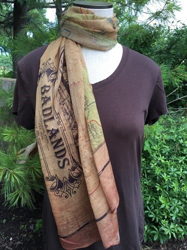 Badlands vintage Map scarf 30