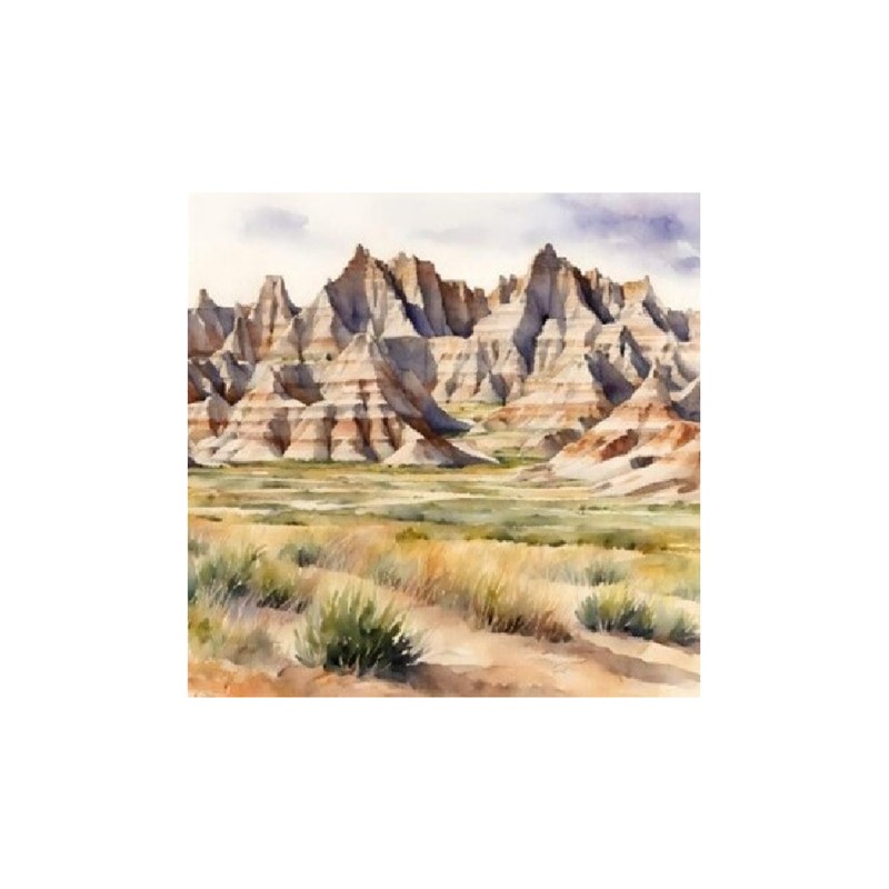 Badlands Watercolor Print #9