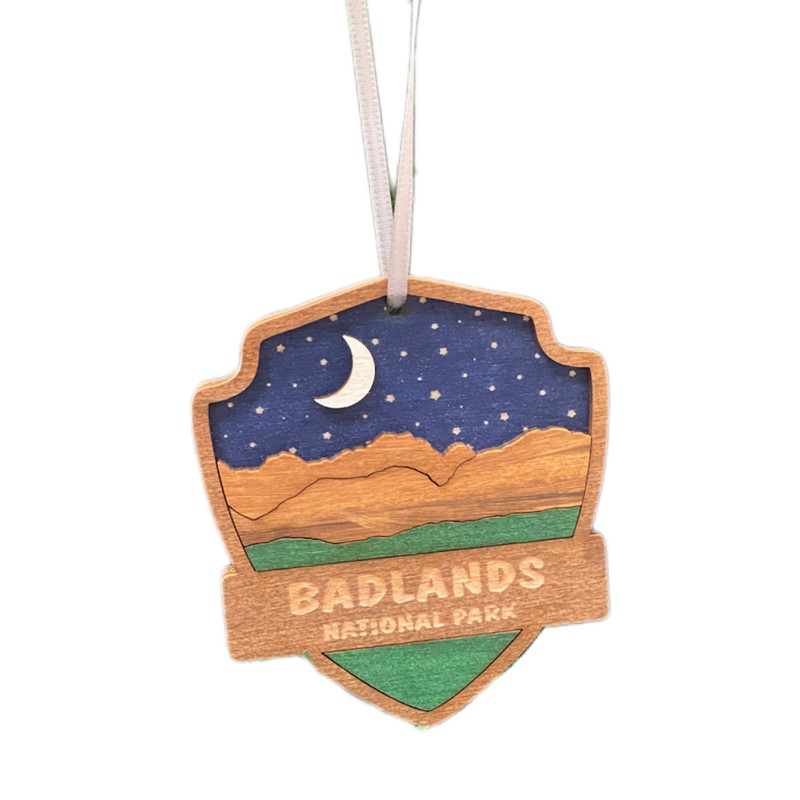 Wood Badlands Night Sky Badge Ornament 005260226054