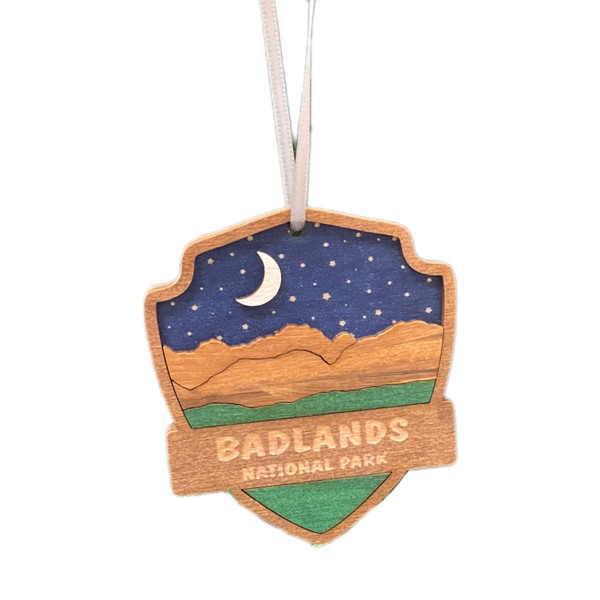 Wood Badlands Night Sky Badge Ornament 005260226054